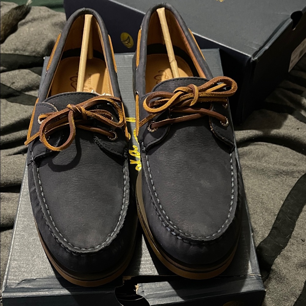 Sperry Navy Suade Leather Boat Shoes